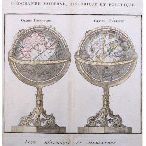 Globe terrestre - Globe celeste. Parigi, L. C. Desnos, 1761.