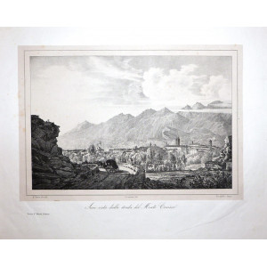  Susa vista dalla strada del Monte Cenisio. Torino, Ajello e Doyen, 1836 - 1838.