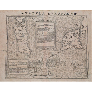 Tabula Europae VII. Basilea, Sebastian Münster, 1550 circa.