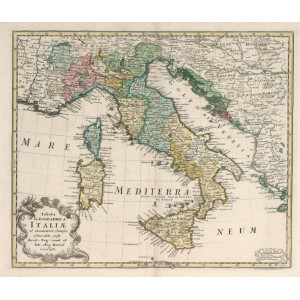 Tabula Geographica Italiae: Ad Emendatiora Exempla ad Huc Edita Jussu… Berlino, Nicolaus Friedrich Sauerbrey - Leonhard Euler, 1753.