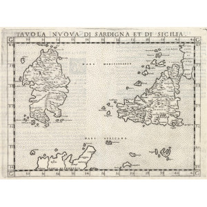 Tavola nuova di Sardigna et di Sicilia. Venezia, Girolamo Ruscelli, 1574.