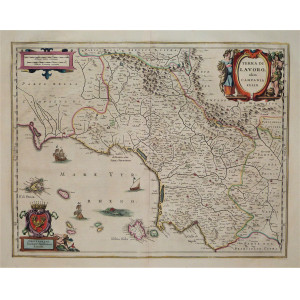 Terra di Lavoro olim Campania Felix. Amsterdam, Johannes Janssonius, 1640 circa.