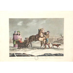 The Russian - Russian females entering a sledge. Londra, J. Clark e M. Dubourg, 1815.