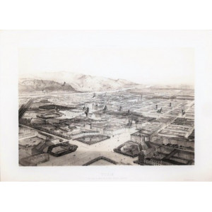 Turin. Vue prise au dessus de la place Philibert Emmanuel. Parigi, Lemercier, 1849.