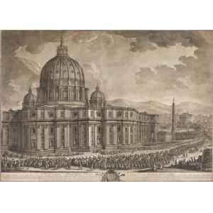 Vasi, Giuseppe. Veduta del fianco destro della Basilica Vaticana. Roma, 1778.