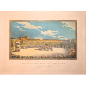 Veduta del gran torneo eseguitosi sulla piazza di S. Carlo. Torino, Jean Junck, 1845.