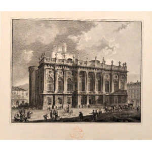 Veduta del Palazzo Madama in Torino. Torino, Tito Boselli - Paolo Toschi,  1841.