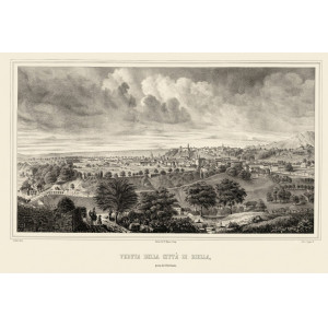 Veduta della città di Biella presa da S. Gerolamo. Torino, Doyen, 1849.