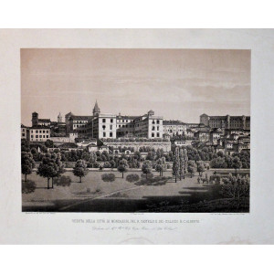 Veduta della città di Moncalieri, del R. Castello e del Collegio R. C. Alberto. Torino, F.lli Doyen, 1864.