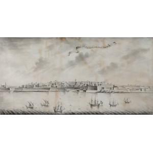 Veduta della città Valetta dalla parte di Marsa Musceit 1780 - 1790 circa.