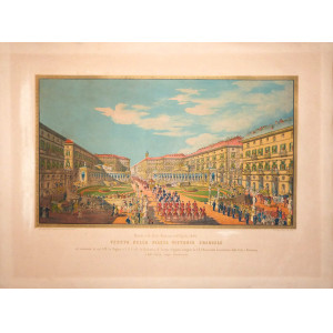 Veduta della piazza Vittorio Emanuele. Torino, Jean Junck, 1845.