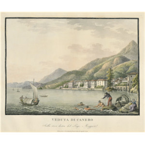 Veduta di Canero sulla riva destra del Lago Maggiore. Milano, Gioachino Bettalli, 1810 circa.