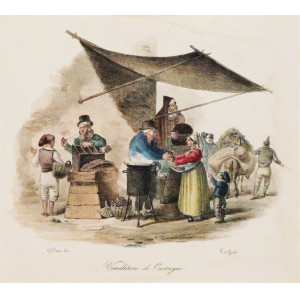Venditore di castagne. Napoli, Gatti e Dura, 1835 circa.