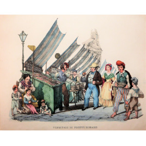 Venditori di frutti di mare. Napoli, Bertolé, 1840 circa.