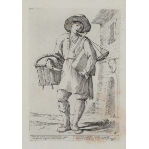 Vieni di questo cascio... non ti dispiaccia il piacentin formaggio. Roma, Giuseppe Maria Mitelli, 1660.