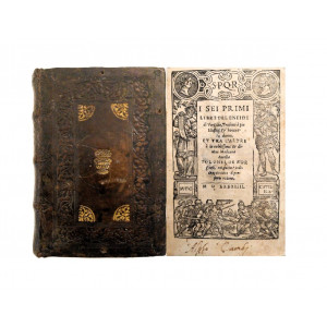 Virgilio, Publio Marone. I sei primi libri del Eneide di Vergilio, tradotti à più illustre & onorate donne. Et tra l’altre à la nobilissima & divina Madonna Aurelia Tolomei De Borghesi Venezia, Giovanni Padovano, 1544 - (in fine), legato con ...