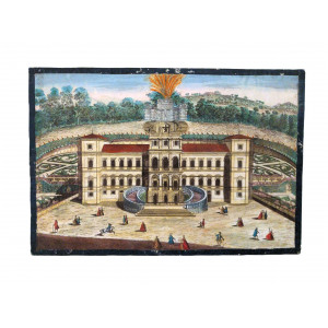 Veduta ottica remondiniana - Vüe de la Vigne de S.M. La Reine avec l’illumination à Turin. Bassano del Grappa, Remondini, 1770 circa.
