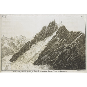 Vue de l'Aiguille des Charmoz au dessous de Montanvert dans la Vallée de Chamouni. Neuchâtel, Bourrit, 1786.