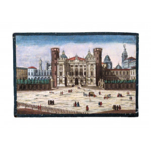 Veduta ottica remondiniana - Vüe du Chateau du Côsté de la Rüe du Po à Turin. Bassano del Grappa, Remondini, 1770 circa.