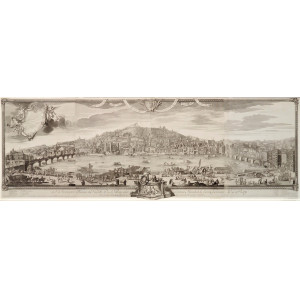 Vue d’une partie de la ville de Lion dessignée dans le maison de M. les Chanoines regulliers de St. Antoine. Parigi, François Poilly, 1720.