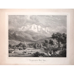 Vue générale du Mont-Blanc prise au-dessus de Sallenches. Parigi,  G. Engelmann, 1824. 