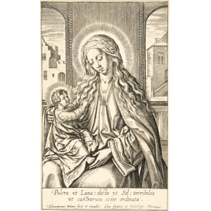 Wierix, Hieronymus. Vergine con Bambino. Anversa, 1590 circa.